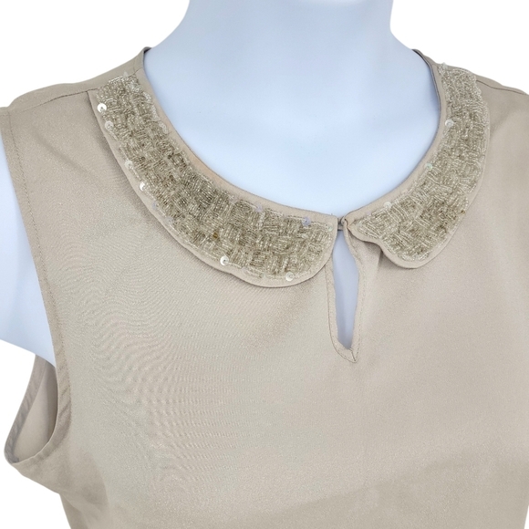 H&M Peter Pan Collar Top Sequins Detail Size 12 - Picture 5 of 14